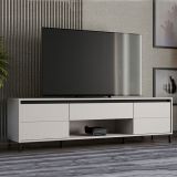Mobile Porta tv Bianco Crema Nero un Cassetto un Ripiano 183x40x52h cm, 2 Ante - Celico