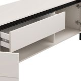 Mobile Porta tv Bianco Crema Nero un Cassetto un Ripiano 183x40x52h cm, 2 Ante - Celico