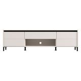 Mobile Porta tv Bianco Crema Nero un Cassetto un Ripiano 183x40x52h cm, 2 Ante - Celico