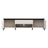 Mobile Porta tv Bianco Crema Nero un Cassetto un Ripiano 183x40x52h cm, 2 Ante - Celico