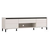 Mobile Porta tv Bianco Crema Nero un Cassetto un Ripiano 183x40x52h cm, 2 Ante - Celico