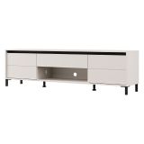 Mobile Porta tv Bianco Crema Nero un Cassetto un Ripiano 183x40x52h cm, 2 Ante - Celico