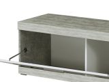 Mobile Porta tv Bianco Grigio Cemento 2 Ripiani Un'anta 162x41.5x43.5h cm, Ripiano in Vetro - Pompu