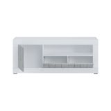 Mobile Porta tv Bianco Grigio Cemento Cassetti Ripiani 137x42x56h cm, 3 Ante - Lucino