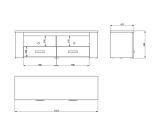 Mobile Porta tv Bianco Larice Marrone Rovere 2 Cassetti 3 Ripiani 151.5x43.5x49.5h cm, 2 Vani - Scorze