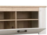 Mobile Porta tv Bianco Larice Marrone Rovere 3 Ripiani 4 Vani 122.5x43.5x49.5h cm, Un'anta - Castalda