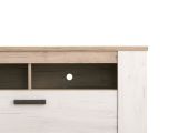 Mobile Porta tv Bianco Larice Marrone Rovere 3 Ripiani 4 Vani 122.5x43.5x49.5h cm, Un'anta - Castalda