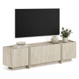 Mobile Porta tv Bianco Marmo Apertura a Ribalta 4 Ante 180x35x46h cm, 4 Vani - Nokadaka