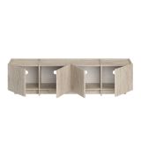 Mobile Porta tv Bianco Marmo Apertura a Ribalta 4 Ante 180x35x46h cm, 4 Vani - Nokadaka