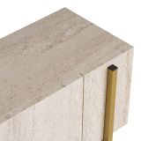 Mobile Porta tv Bianco Marmo oro 2 Ante 4 Vani 180x30x45h cm, Apertura a Ribalta - Noga