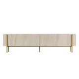 Mobile Porta tv Bianco Marmo oro 2 Ante 4 Vani 180x30x45h cm, Apertura a Ribalta - Noga