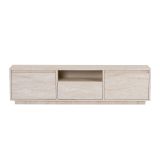 Mobile Porta tv Bianco Marmo un Ripiano 3 Ante 160x30x42h cm, 4 Vani - Morrigan