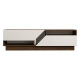 Mobile Porta tv Bianco Marrone Noce 2 Ripiani 5 Vani 160x40x45h cm, 2 Ante - Spilinga
