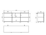 Mobile Porta tv Bianco Marrone Noce 4 Ripiani 2 Ante 157x40x59.5h cm, Ripiano in Vetro - Cedegolo