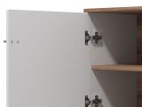 Mobile Porta tv Bianco Marrone Noce 4 Ripiani 2 Ante 157x40x59.5h cm, Ripiano in Vetro - Cedegolo