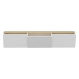 Mobile Porta tv Bianco Marrone Rovere 3 Ante 3 Vani 160x32x35h cm, Apertura a Ribalta - Pianiga