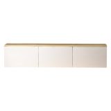 Mobile Porta tv Bianco Marrone Rovere 3 Ante Luci led Incluse 160x32x35h cm, 3 Vani - Marazzi