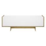Mobile Porta tv Bianco Marrone Rovere 3 Ripiani Un'anta 30x150x50h cm, con Piedini - Ardmore
