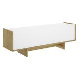 Mobile Porta tv Bianco Marrone Rovere 3 Ripiani Un'anta 30x150x50h cm, con Piedini - Ardmore