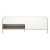 Mobile Porta tv Bianco Marrone Rovere Chiaro Modulabile un Cassetto 39x150x50h cm, 2 Ripiani - Willits