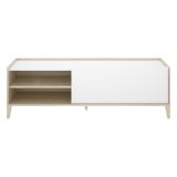 Mobile Porta tv Bianco Marrone Rovere Modulabile 3 Ripiani 43x155x50h cm, Un'anta - Woodland
