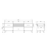 Mobile Porta tv Bianco Marrone Rovere Nodi un Cassetto un Ripiano 147.5x41.5x49h cm, 2 Ante - Morengo