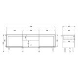Mobile Porta tv Bianco Marrone Rovere Nodi un Cassetto un Ripiano 154x40x55h cm, 2 Ante - Stra