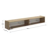 Mobile Porta tv Bianco Marrone Rovere Nodi un Ripiano 2 Ante 35x180x29h cm, 2 Vani - Bigfork