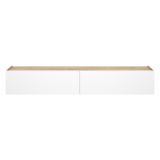 Mobile Porta tv Bianco Marrone Rovere Nodi un Ripiano 2 Ante 35x180x29h cm, 2 Vani - Bigfork