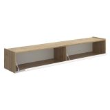 Mobile Porta tv Bianco Marrone Rovere Nodi un Ripiano 2 Ante 35x180x29h cm, 2 Vani - Bigfork