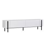 Mobile Porta tv Bianco Nero 2 Ante 4 Vani 180x30x45h cm, Apertura a Ribalta - Noga
