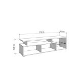 Mobile Porta tv Bianco Nero Antracite 6 Ripiani 5 Vani 170x42x47h cm, Un'anta - Induno
