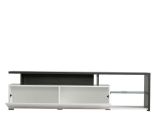 Mobile Porta tv Bianco Nero Antracite 6 Ripiani 5 Vani 170x42x47h cm, Un'anta - Induno