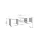 Mobile Porta tv Bianco Nero un Ripiano 2 Ante 170x41.5x41.5h cm, Ripiano in Vetro - Furci