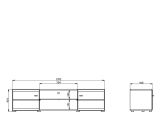 Mobile Porta tv Bianco Nero un Ripiano 2 Ante 170x41.5x41.5h cm, Ripiano in Vetro - Furci
