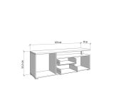 Mobile Porta tv Bianco Opaco Marrone Rovere 2 Cassetti 2 Ripiani 154x40x55.5h cm, Apertura Battente, Scorrevole - Melzo