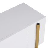 Mobile Porta tv Bianco oro 2 Ante 4 Vani 180x30x45h cm, Apertura a Ribalta - Noga