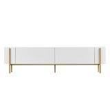 Mobile Porta tv Bianco oro 2 Ante 4 Vani 180x30x45h cm, Apertura a Ribalta - Noga