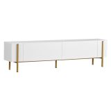 Mobile Porta tv Bianco oro 2 Ante 4 Vani 180x30x45h cm, Apertura a Ribalta - Noga