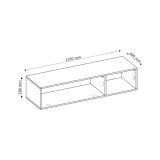 Mobile Porta tv Bianco oro 2 Ripiani Un'anta 135x40x48h cm, con Piedini - Lilemi
