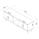 Mobile Porta tv Bianco oro 4 Ante 3 Vani 120x30x45h cm, Apertura a Ribalta - Ravarino