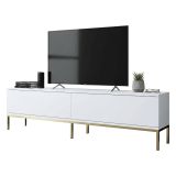 Mobile Porta tv Bianco oro Cassetti un Ripiano 180x30x47h cm, 2 Ante - Espero
