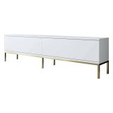 Mobile Porta tv Bianco oro Cassetti un Ripiano 180x30x47h cm, 2 Ante - Espero