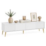 Mobile Porta tv Bianco oro un Ripiano 2 Ante 180x40x48h cm, con Piedini - Lilelora
