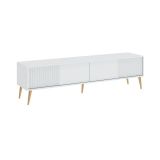 Mobile Porta tv Bianco oro un Ripiano 2 Ante 180x40x48h cm, con Piedini - Lilelora