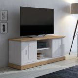 Mobile Porta tv Bianco Rovere Marrone un Ripiano 4 Vani 45x46x60h cm, 2 Ante - Mesola