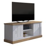 Mobile Porta tv Bianco Rovere Marrone un Ripiano 4 Vani 45x46x60h cm, 2 Ante - Mesola