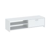 Mobile Porta tv Bianco un Cassetto 2 Ripiani 120x39x31h cm, 2 Vani - Lilali