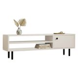 Mobile Porta tv Bianco un Ripiano Apertura Battente 120x30x38h cm, Un'anta - Metomaha