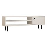 Mobile Porta tv Bianco un Ripiano Apertura Battente 120x30x38h cm, Un'anta - Metomaha